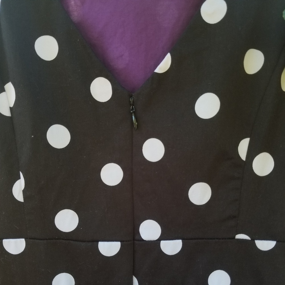 Dress: Black dress with white polka dots - Picture 7 of 7